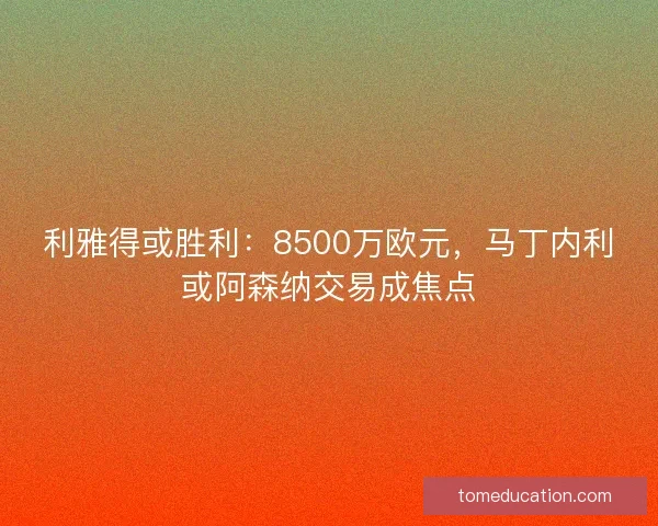 利雅得或胜利：8500万欧元，马丁内利或阿森纳交易成焦点